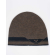 КАФЯВА МЕЛАНЖИРАНА  ПЛЕТЕНА ШАПКА С ДЕСЕНАЦИЯ И БРОДЕРИЯ ЛОГО 