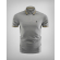 СИВА ТЕНИСКА СВОБОДЕН СИЛУЕТ С ПОЛО ЯКА И ДЕСЕНАЦИИ