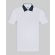 БЯЛА ТЕНИСКА ОТ PREMIUM ПАМУК С КОНТРАСТНА ЯКА  