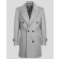 СИВО ДВУРЕДНО ПАЛТО ОТ МЕК ВЪЛНЕН ПЛАТ В СТРУКТУРА РИБЕНА КОСТ
