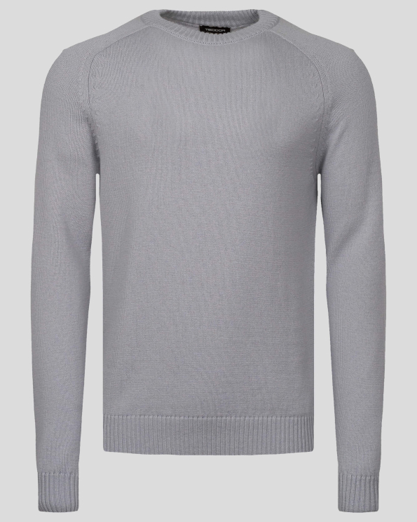 СВЕТЛО СИВ ПУЛОВЕР ОТ 100% ЕКСТРАФИНА ВЪЛНА  МЕРИНО "ZEGNA BARUFFA"  