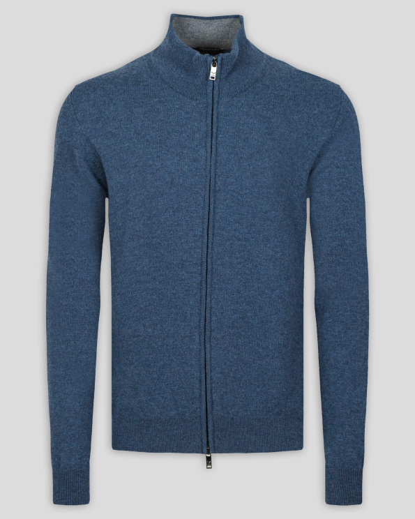 ДЕНИМ СИНЯ ЖИЛЕТКА ОТ 100% ЕКСТРАФИНА ВЪЛНА МЕРИНО "ZEGNA BARUFFA"