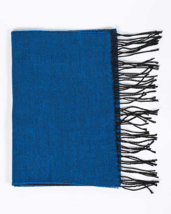 ДЮСОВ ДВУЛИЦЕВ ШАЛ В ЯРКО СИНЬО И ТЪМНО СИНЬО