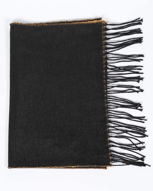 ДЮСОВ ДВУЛИЦЕВ ШАЛ В ТЪМНО КАФЯВО С БЕЖОВО КАФЯВО