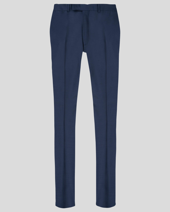 ТЪМНО СИН СТРУКТУРЕН ПАНТАЛОН ВТАЛЕН СИЛУЕТ 