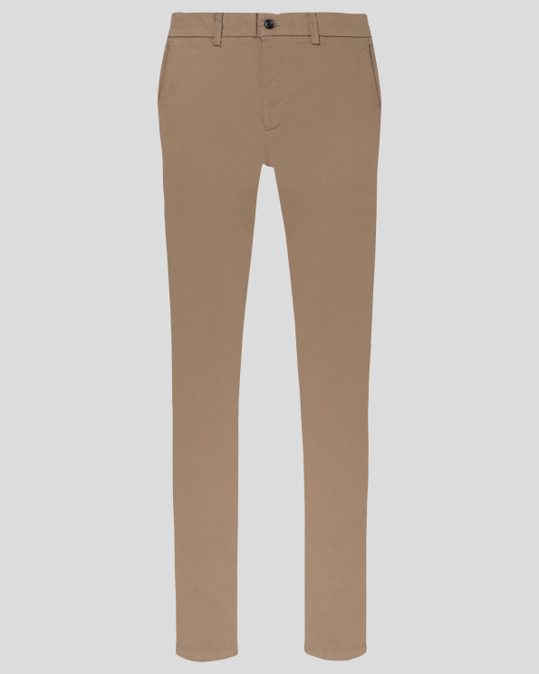 ТЪМНО БЕЖОВ ПАНТАЛОН ВЪВ ФИНА ПАНАМЕНА СТРУКТУРА С ЛОГО