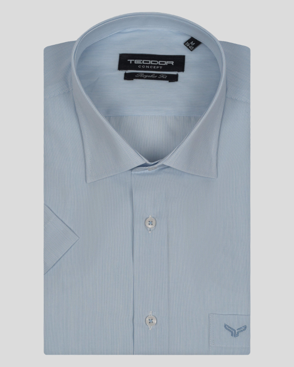 СВЕТЛО СИНЯ РИЗА РАЙЕ С БРОДЕРИЯ ЛОГО