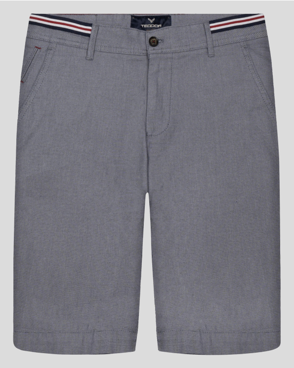 МЕЛАНЖИРАНИ БЕРМУДИ В ТЪМНО СИНЬО И БЯЛО  С ШИРИТ