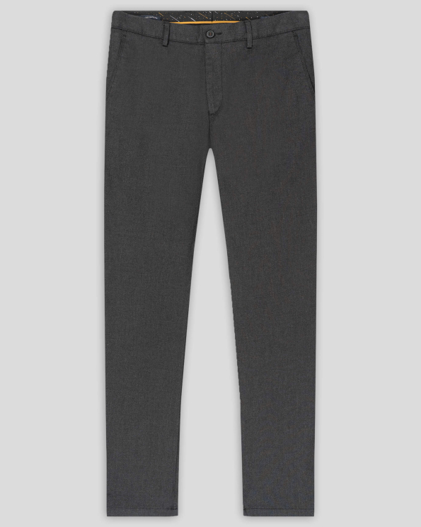 МЕЛАНЖИРАН ЧИНО ПАНТАЛОН С ФИЛЕТКА В ЦВЯТ АНТРАЦИТ