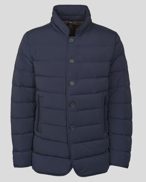  ТЪМНОСИНЬО КАПИТОНИРАНО СПОРТНО ЯКЕ С ПЪЛНЕЖ ОТ ЕСТЕСТВЕН ПУХ