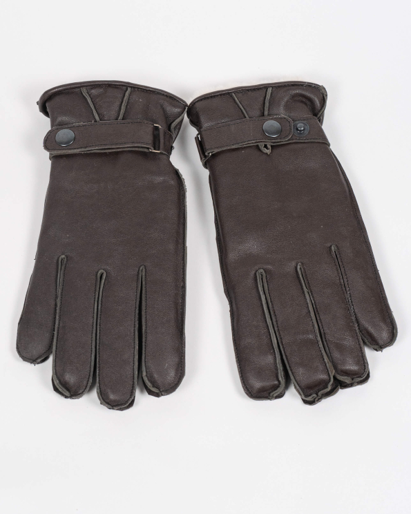 КАФЯВИ КОЖЕНИ РЪКАВИЦИ С ТОПЛА ПОДПЛАТА И С ДВЕ НИВА НА ЗАКОПЧАВАНЕ