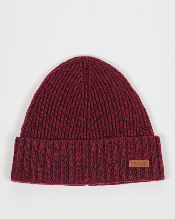ПЛЕТЕНА ШАПКА ОТ ФИНА ВЪЛНА И  КАШМИР  В ЦВЯТ  БОРДО