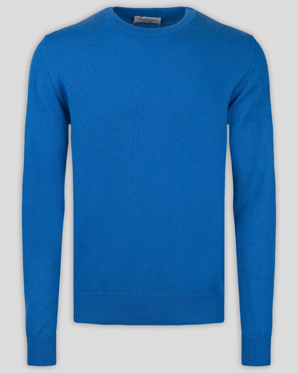 ДЕНИМ СИН ПУЛОВЕР С ОБЛО ДЕКОЛТЕ ОТ 100% КАШМИР