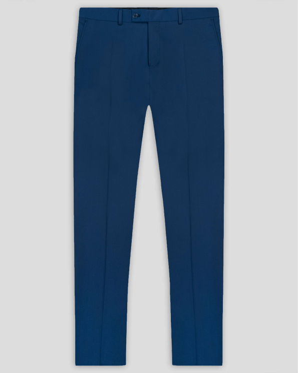 ТЪМНОСИН ВТАЛЕН КЛАСИЧЕСКИ ПАНТАЛОН В СИТНА СТРУКТУРА  