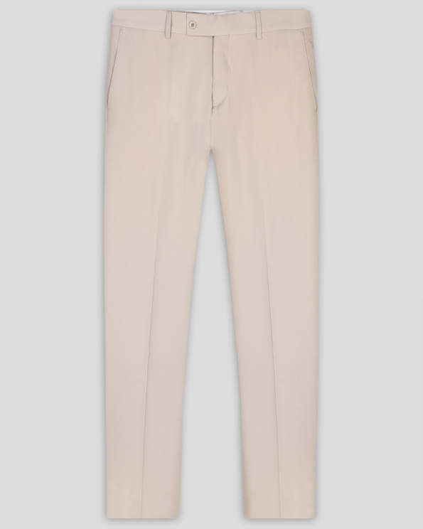 БЕЖОВ ВТАЛЕН КЛАСИЧЕСКИ ПАНТАЛОН В СИТНА СТРУКТУРА 