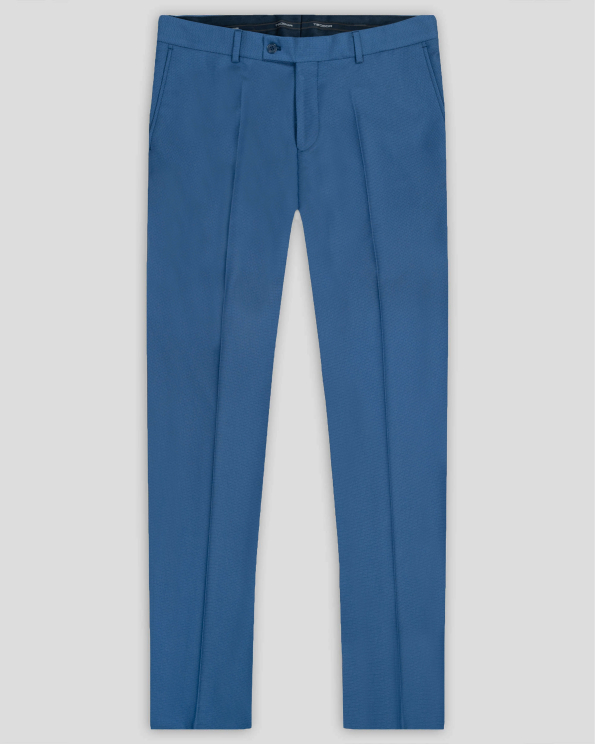 СИН КЛАСИЧЕСКИ ПАНТАЛОН С ДВОЙНИ ФИЛЕТКИ С КОПЧЕ /ЧАСТ ОТ КОСТЮМ/