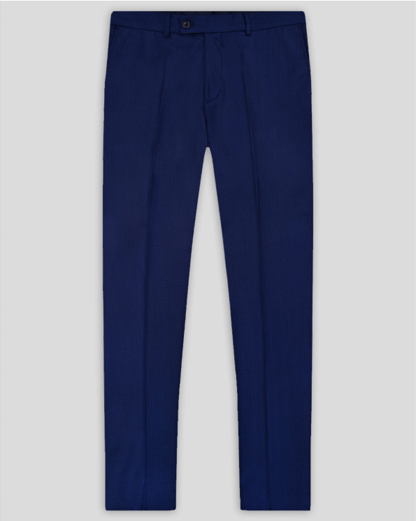  ТЪМНОСИН ВТАЛЕН КЛАСИЧЕСКИ ПАНТАЛОН С ДВОЙНИ ФИЛЕТКИ /ЧАСТ ОТ КОСТЮМ/