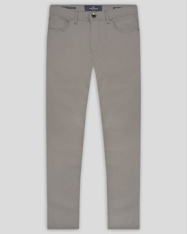 БЕЖОВ ПАНТАЛОН В СИТНА ПАНАМЕНА СТРУКТУРА СВОБОДЕН СИЛУЕТ