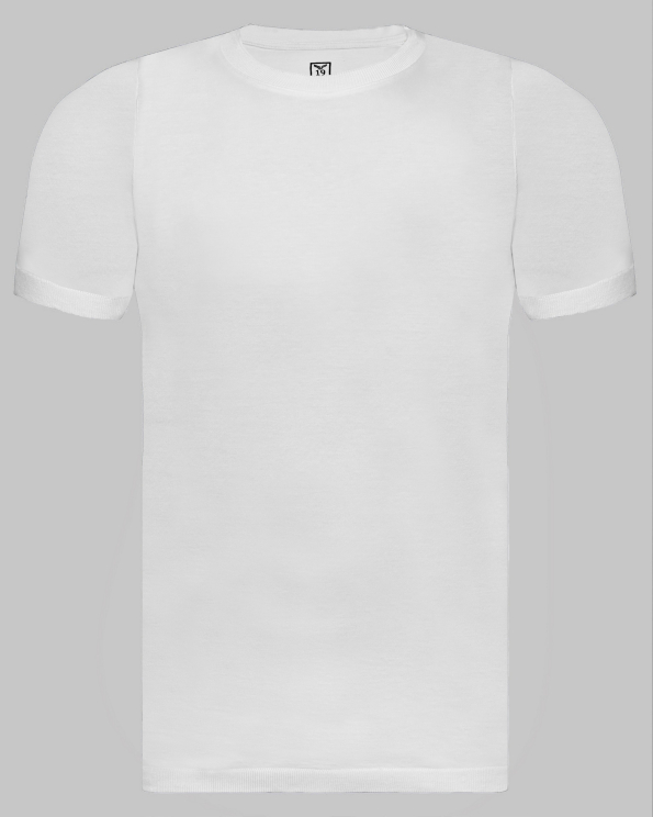 БЯЛА ТЕНИСКА С ОБЛО ДЕКОЛТЕ ОТ ПАМУК И МОДАЛ 