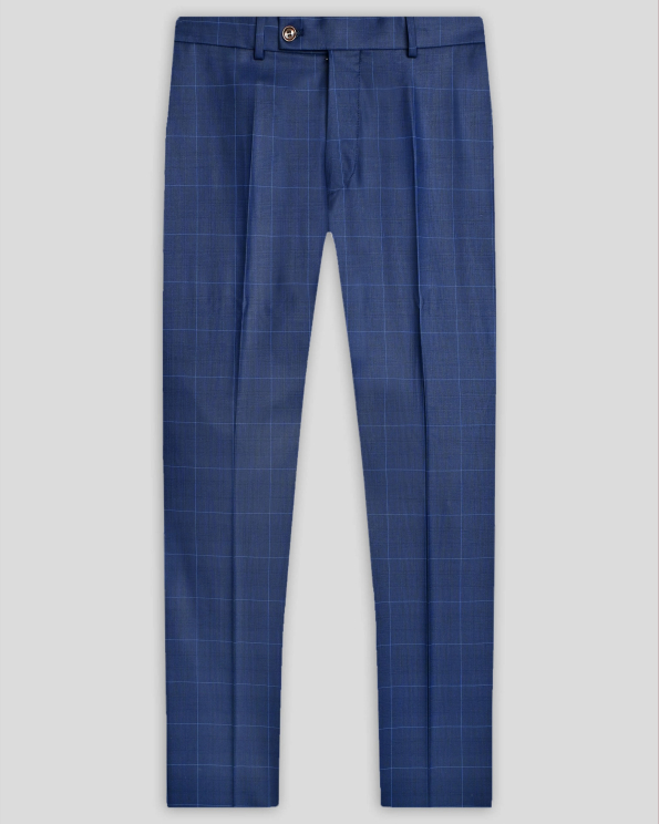 ТЪМНОСИН КЛАСИЧЕСКИ ПАНТАЛОН КАРЕ ВТАЛЕН СИЛУЕТ /ЧАСТ ОТ КОСТЮМ/