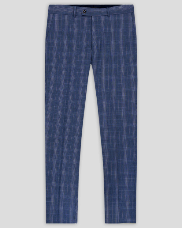 СИН КЛАСИЧЕСКИ ПАНТАЛОН В КАРЕ ВТАЛЕН СИЛУЕТ /ЧАСТ ОТ КОСТЮМ/