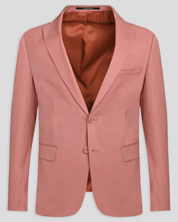 ВТАЛЕНО САКО С ДВА ШЛИЦА В ЦВЯТ ПРАСКОВА /ЧАСТ ОТ КОСТЮМ/