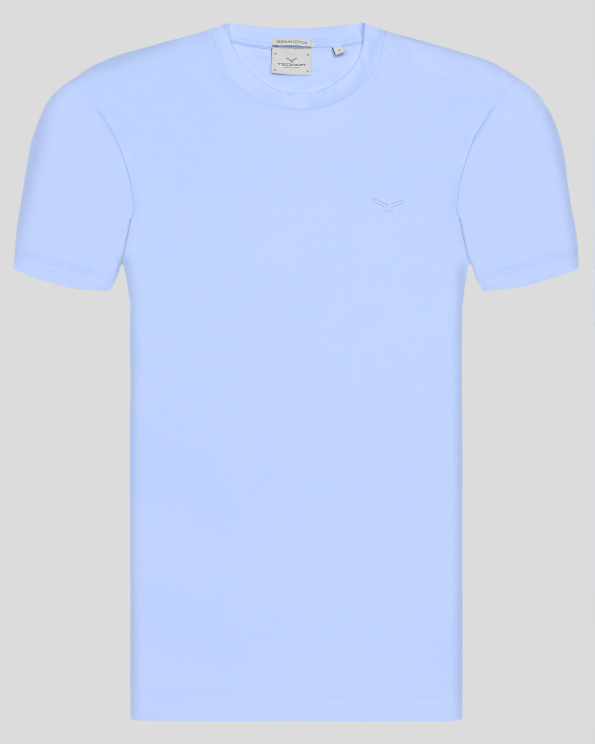 СВЕТЛОСИНЯ ТЕНИСКА С ОБЛО ДЕКОЛТЕ ОТ PREMIUM ПАМУК