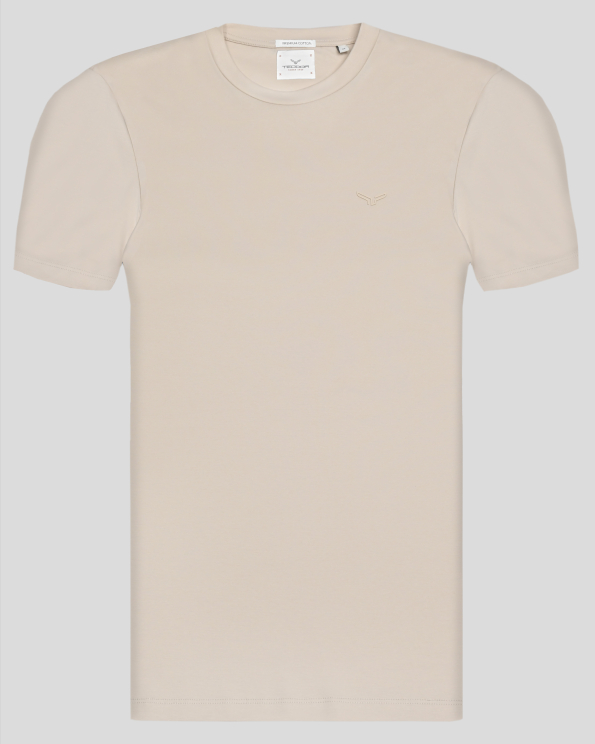 БЕЖОВА ТЕНИСКА С ОБЛО ДЕКОЛТЕ ОТ PREMIUM ПАМУК