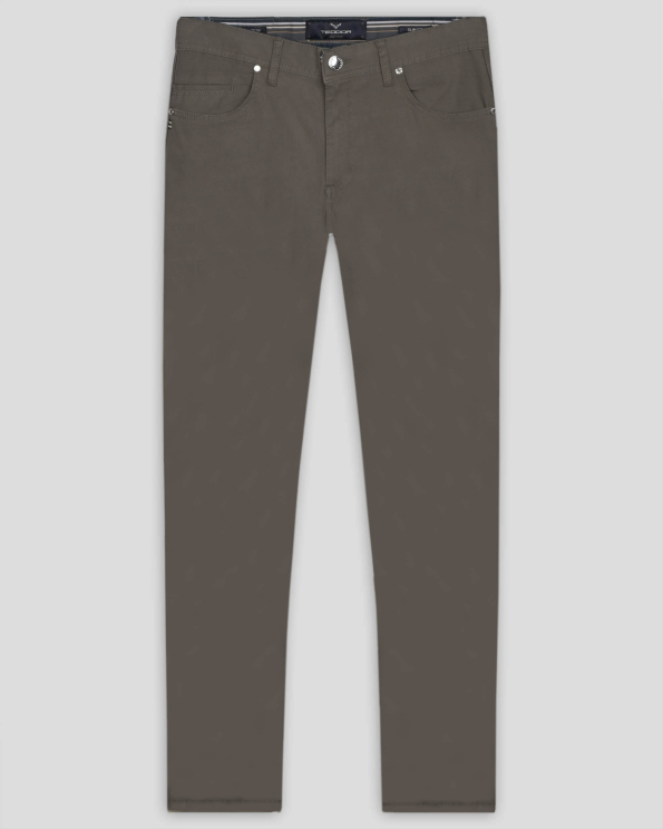 ПАНТАЛОН С 5 ДЖОБА ВТАЛЕН СИЛУЕТ В ЦВЯТ КАКИ