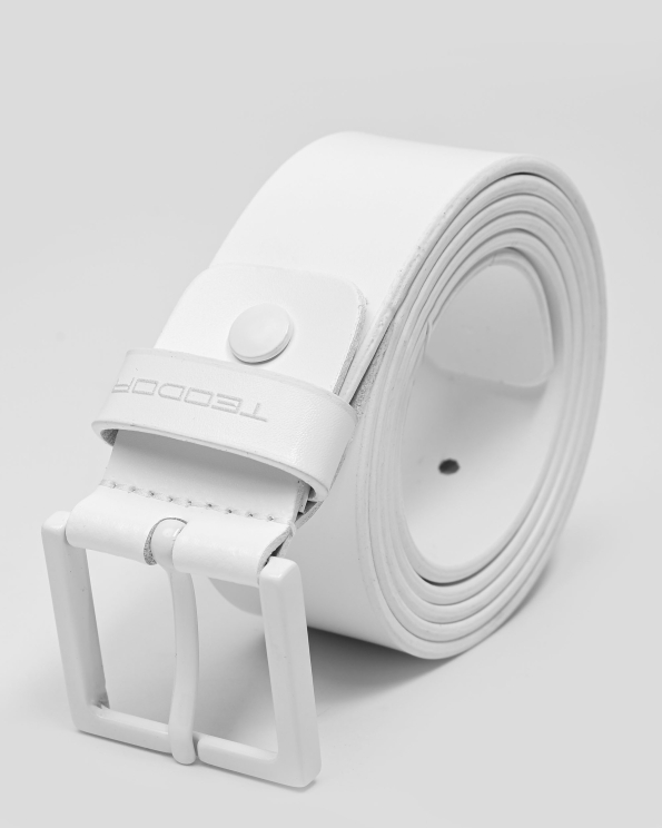 БЯЛ КОЛАН ОТ ГЛАДКА КОЖА С БРАНД ЛОГО