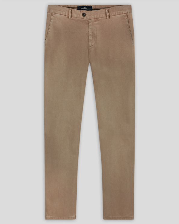  ЧИНО ПАНТАЛОН С КОЖЕНА ЛОГО ЕМБЛЕМА  В ЦВЯТ КАМЕЛ