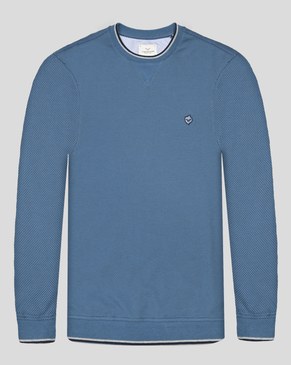  БЛУЗА ОТ PREMIUM ПАМУК С ДЕСЕНАЦИИ И БРОДЕРИЯ ЛОГО В СВЕТЪЛ ПЕТРОЛ  