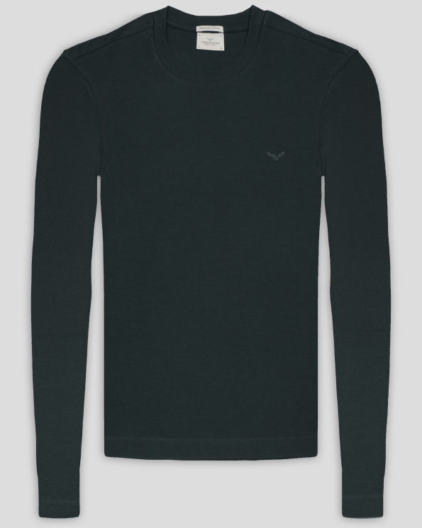 ТЪМНОЗЕЛЕНА БЛУЗА С ОБЛО ДЕКОЛТЕ ОТ PREMIUM ПАМУК