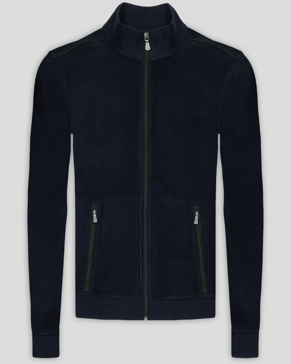 ТЪМНОСИН СУИТШЪРТ С ВЕЛУРЕНИ ЕЛЕМЕНТИ И ЛОГО АКСЕСОАР