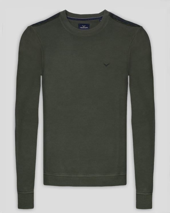 ТЪМНОЗЕЛЕНА БЛУЗА МЕЛАНЖ С ПЛАТКИ ОТ ВЕЛУР НА РАМЕНЕТЕ