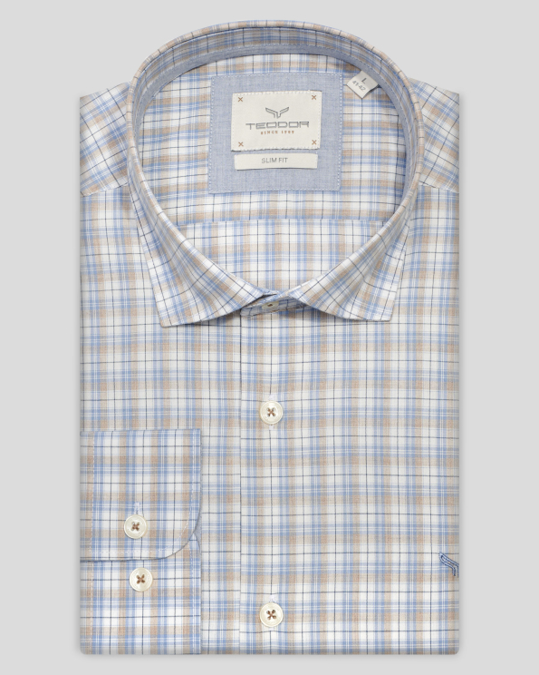 МНОГОЦВЕТНА РИЗА В СИТНО КАРЕ ВТАЛЕН СИЛУЕТ