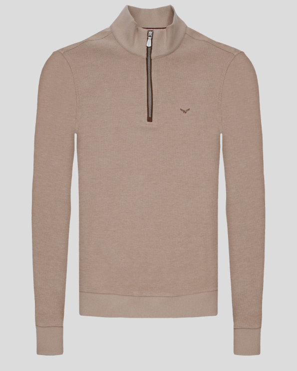 БЕЖОВА БЛУЗА С КЪС ЦИП И КРЪПКИ НА ЛАКТИТЕ