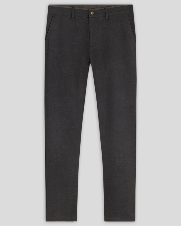 ТЪМНОКАФЯВ МЕЛАНЖИРАН ПАНТАЛОН С ИТАЛИАНСКИ ДЖОБ И ЛОГО