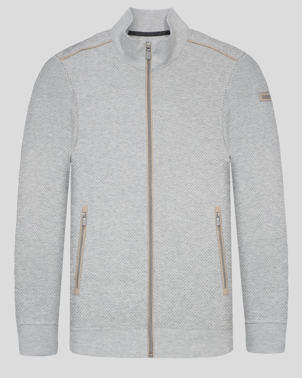 СВЕТЛОСИВ  СУИТШЪРТ С КОНТРАСТЕН ДЕСЕН НА ТОЧКИ И ЛОГО  НА РЪКАВ