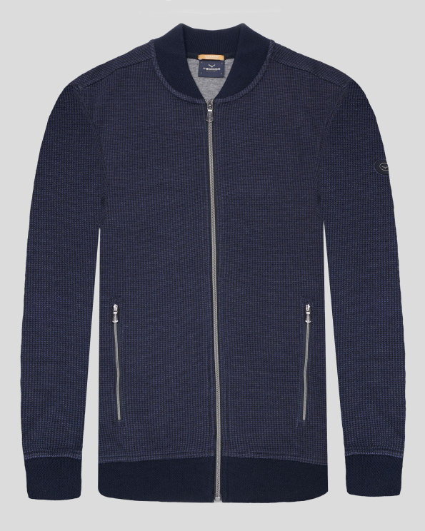 СУИТШЪРТ ТИП БОМБЕР В ТЪМНОСИНЬО И ЧЕРНО ПЕПИТ