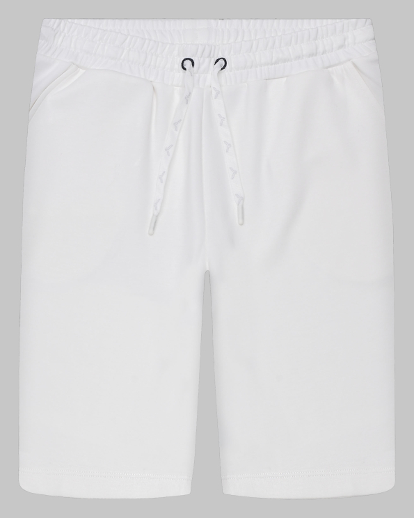 БЕРМУДИ ТРИКО В ЕКРЮ С ЕФЕКТЕН ПРИНТ И ЛОГО НА ЗАДЕН ДЖОБ