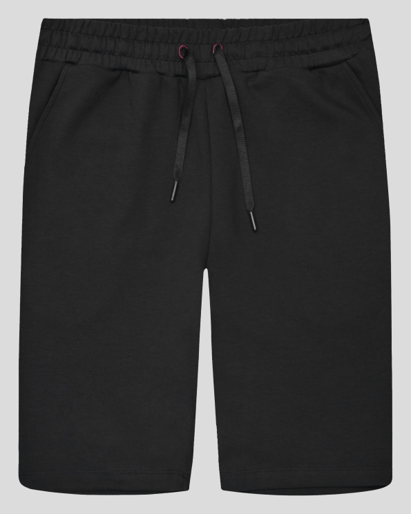 ЧЕРНИ БЕРМУДИ ТРИКО С ЕФЕКТЕН ПРИНТ НА ЗАДЕН ДЖОБ