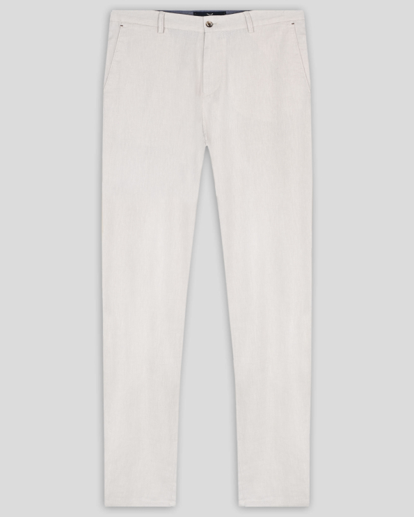 ПАНТАЛОН С ИТАЛИАНСКИ ДЖОБ ОТ ЛЕН И ПАМУК В ЕКРЮ