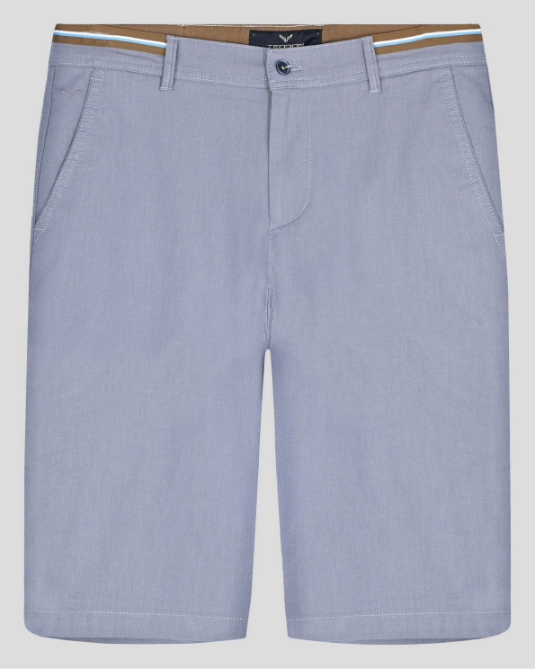 СВЕТЛОСИНИ  БЕРМУДИ МЕЛАНЖ С ШИРИТ НА КОЛАН И ЛОГО