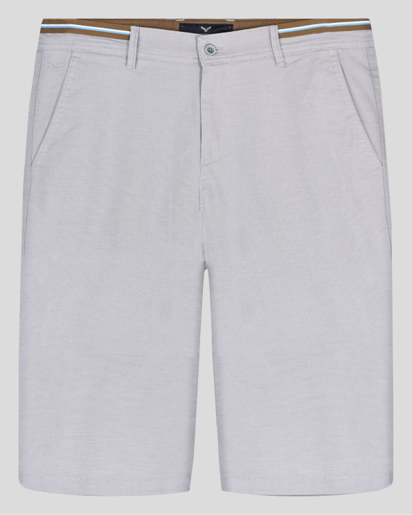 СТРУКТУРНИ БЕРМУДИ С ШИРИТ НА КОЛАН И ЛОГО В СИВ МЕЛАНЖ