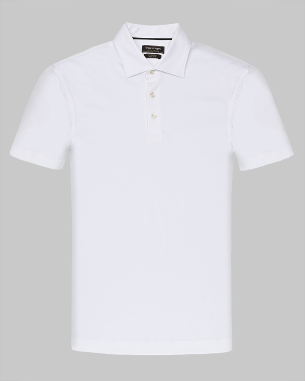 ЛУКСОЗНА БЯЛА ПОЛО ТЕНИСКА ОТ ДВОЙНО МЕРСЕРИЗИРАН ЕГИПЕТСКИ ПАМУК