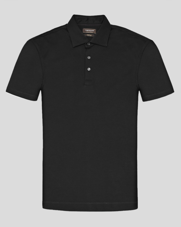 ЛУКСОЗНА ЧЕРНА ПОЛО ТЕНИСКА ОТ ДВОЙНО МЕРСЕРИЗИРАН ЕГИПЕТСКИ ПАМУК