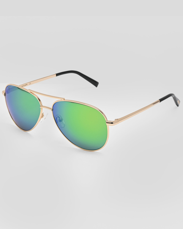 СЛЪНЧЕВИ ОЧИЛА АВИАТОР СЪС ЗЛАТИСТА РАМКА И ЗЕЛЕНИ ЛЕЩИ