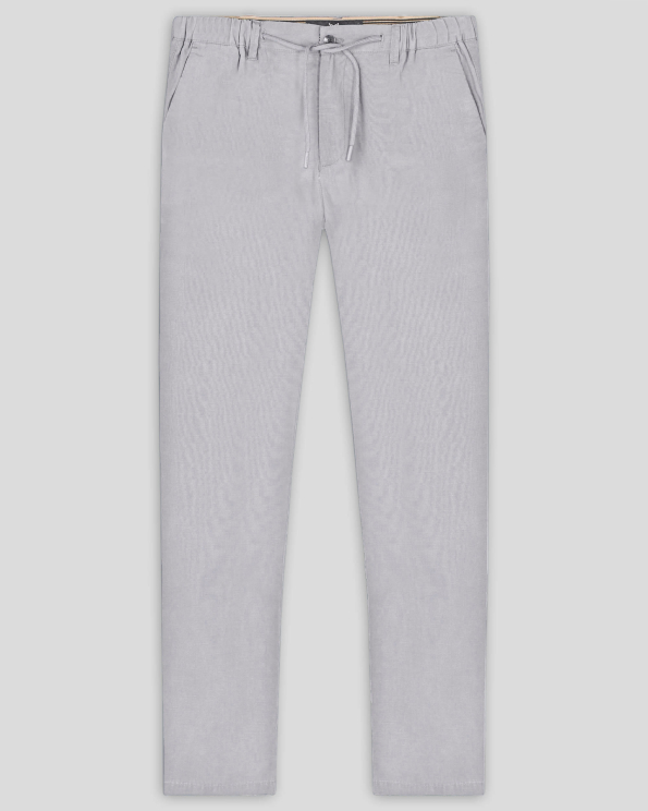 СВЕТЛОСИВ ЧИНО ПАНТАЛОН ОТ ТЕНСЕЛ И ЛЕН С ЛАСТИК И ВРЪЗКИ