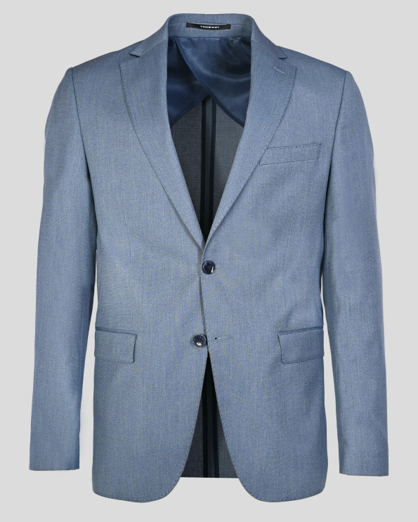 СВЕТЛОСИНЬО КЛАСИЧЕСКО САКО МЕЛАНЖ С ДВА ШЛИЦА /ЧАСТ ОТ КОСТЮМ/